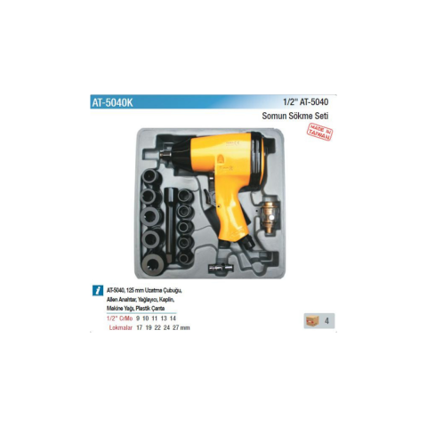 Yama AT-5040K Havalı 1/2 Somun Sökme Sıkma Makinesi Seti