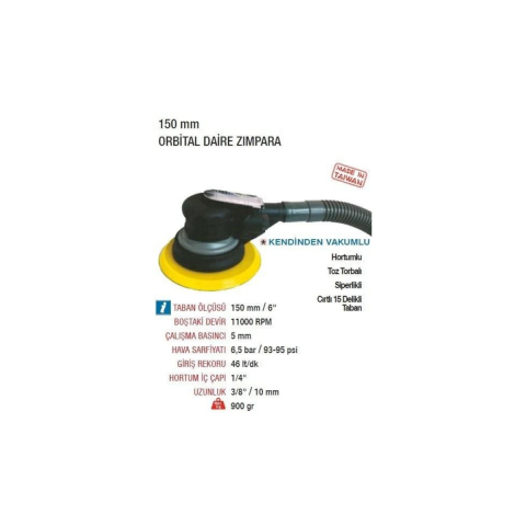 Yama AT-7055 Havalı Orbital Daire Zımpara Makinesi 150mm