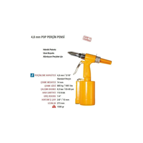Yama AT-6015 (4.8mm) Havalı Pop Perçin Pensi Makinesi