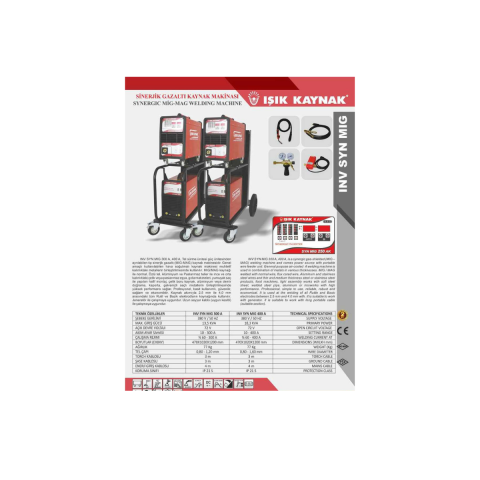 INV SYN MIG 300 A Inverter Hava Soğutmalı Gazaltı Kaynak Makinesi