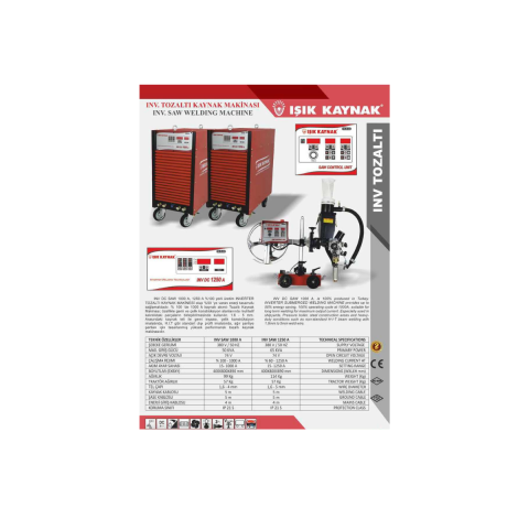 Inverter Saw 1000 A Tozaltı Traktör Üniteli Kaynak Makinesi