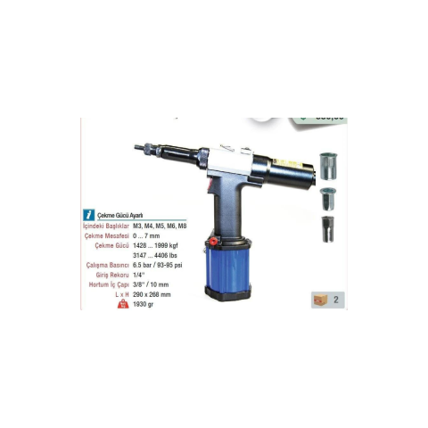 Yama TPM8X Havalı M8 Somun Perçin Tabancası Makinesi